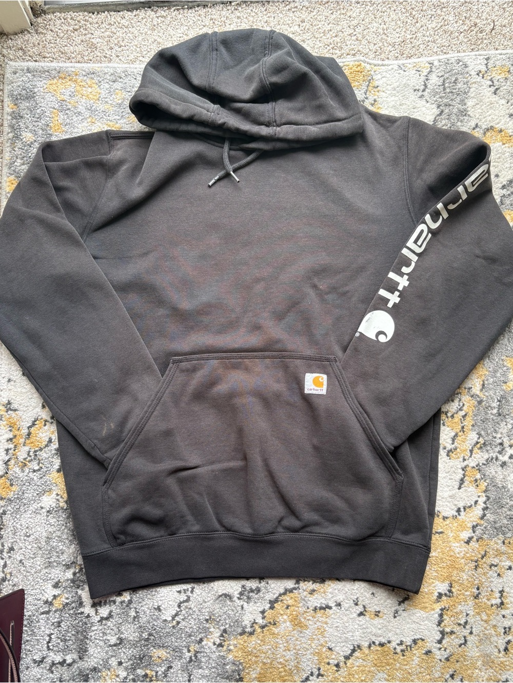 Carhartt Black Crewneck Hooded Sweatshirt with Sleeve Logo